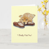 Puppy Golden Retriever droevige hond die je mist Kaart (Gele Bloem)