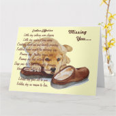 Puppy Golden Retriever mist origineel gedicht Kaart (Gele Bloem)