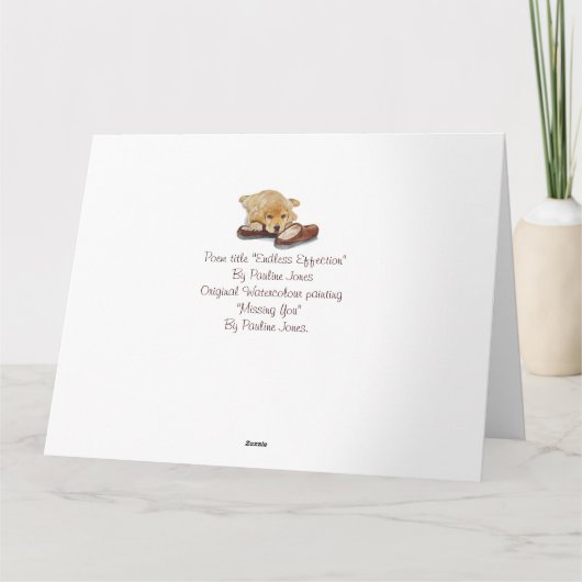 Puppy Golden Retriever mist origineel gedicht Kaart (Achterkant)