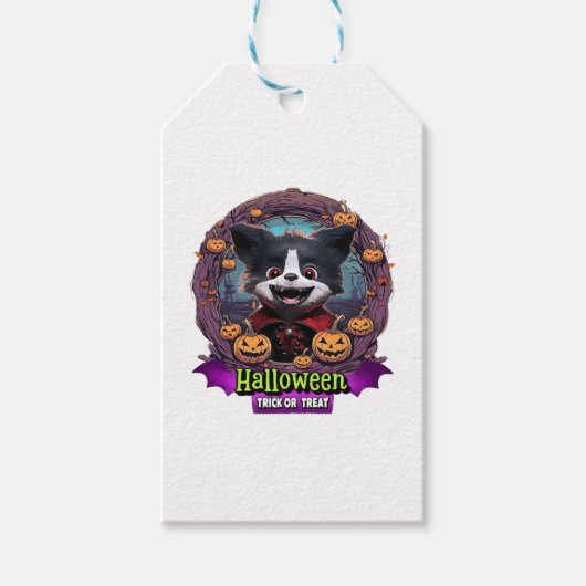 Puppy Halloween kostuum Cadeaulabel (Voorkant)
