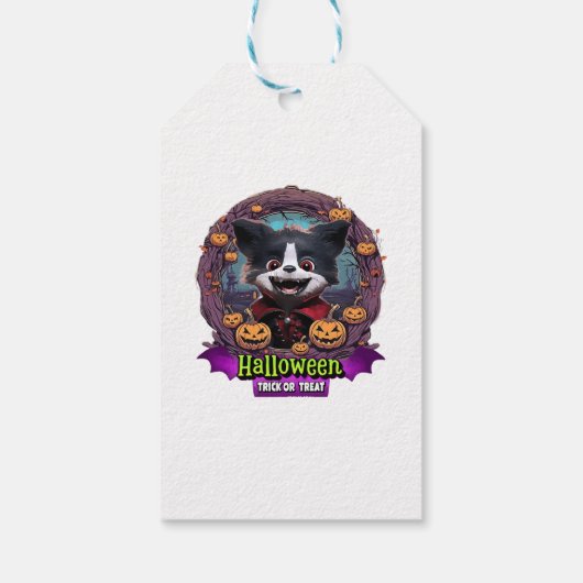 Puppy Halloween kostuum Cadeaulabel (Achterkant)
