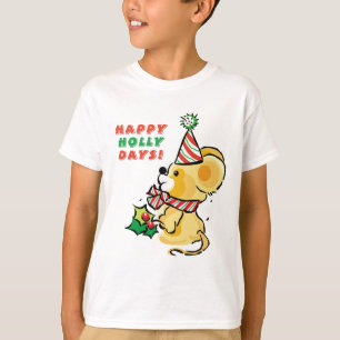 Puppy Happy Holly Days Holiday T-shirt
