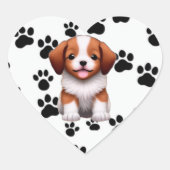 Puppy Hart Sticker (Voorkant)