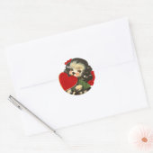 Puppy hart | VALENTIJN | Ronde Stickers (Envelop)