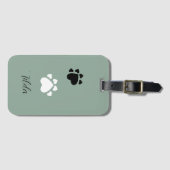 Puppy Heart Paws Monogrammed Bagagelabel (Voorkant (horizontaal))