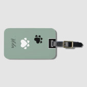 Puppy Heart Paws Monogrammed Bagagelabel (Voorkant (horizontaal))