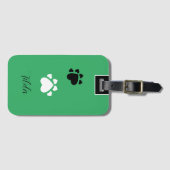 Puppy Heart Paws Monogrammed Bagagelabel (Voorkant (horizontaal))