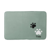 Puppy Heart Paws Pattern Black and White Badmat (Voorkant)