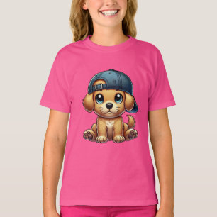 Puppy Het dragen van een Pet Cartoon Art T-shirt