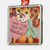  Puppy Holds Heart Valentijn Metalen Ornament (Links)