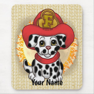 Puppy Hond Brandweerman Muismat