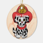Puppy hond brandweerman ornament (Links)