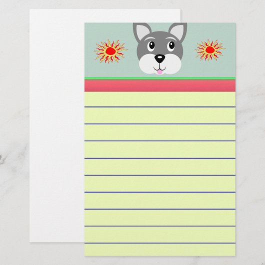 Puppy hond briefpapier (Voorkant / Achterkant)