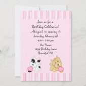 Puppy hond en harten verjaardagsuitnodiging voor m kaart (Voorkant)