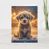 Puppy Hond en Kerstmis Quote Kaart (Voorkant)