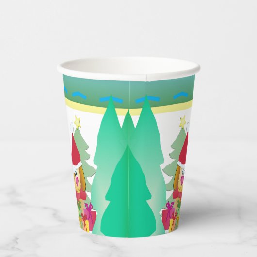 Puppy hond en sneeuwvlok papieren bekers (Rechts)