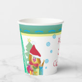 Puppy hond en sneeuwvlok papieren bekers (Voorkant)