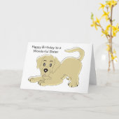 Puppy Hond Gepersonaliseerde Zus Verjaardag Kaart (Gele Bloem)