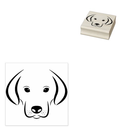 puppy hond gezicht kunst stempel (Gestempeld)