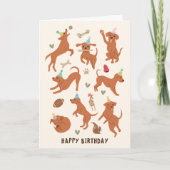 Puppy Hond Happy Birthday Feestdagen Kaart (Voorkant)