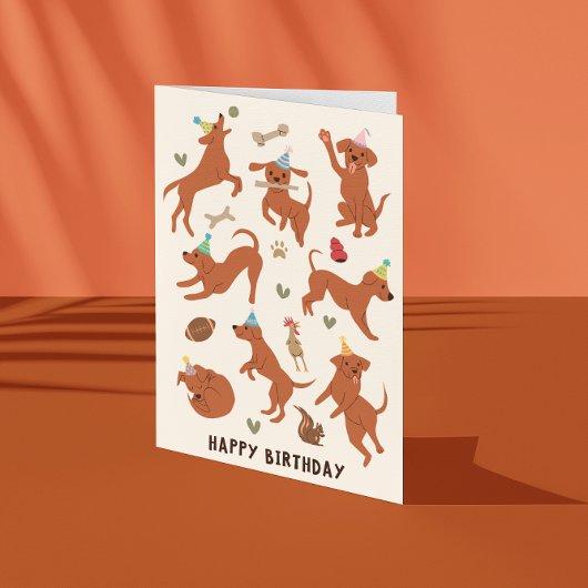 Puppy Hond Happy Birthday Feestdagen Kaart