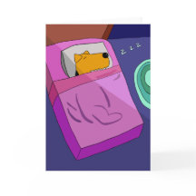 Puppy hond in bed Wenskaart