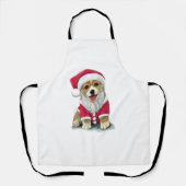 Puppy Hond in Sinterklaas kostuum Schort (Voorkant)