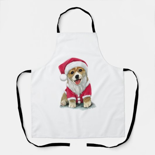 Puppy Hond in Sinterklaas kostuum Schort (Voorkant)