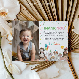 Puppy hond jongen verjaardag foto dank u kaart