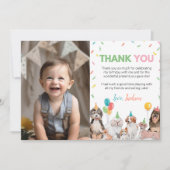 Puppy hond jongen verjaardag foto dank u kaart (Voorkant)