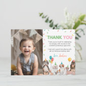 Puppy hond jongen verjaardag foto dank u kaart (Staand voorkant)