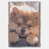 Puppy hond kawaii stijl deken (Voorkant Verticaal)