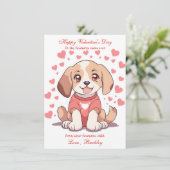Puppy hond kinderen geven beste moeder valentijnsd feestdagenkaart (Staand voorkant)