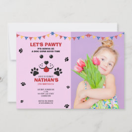 Puppy hond laat pawty verjaardag jongen foto kaart