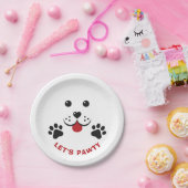 puppy hond laat pawty verjaardag jongen papieren bordje (Feest)