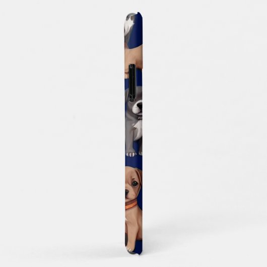 Puppy Hond Navy Blauw Patroon Ontwerp Case-Mate iPhone Case (Achterkant/rechts)