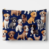 Puppy Hond Navy Blauw Patroon Ontwerp Etui (Voorkant)