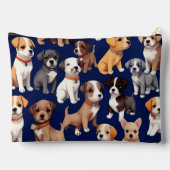 Puppy Hond Navy Blauw Patroon Ontwerp Etui (Achterkant)