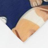 Puppy Hond Navy Blauw Patroon Ontwerp Fleece Deken (Hoek)