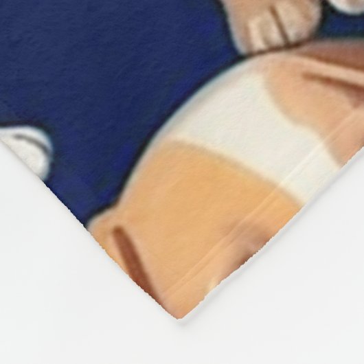 Puppy Hond Navy Blauw Patroon Ontwerp Fleece Deken (Hoek)