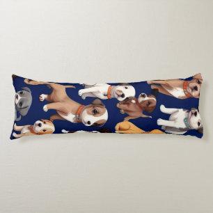 Puppy Hond Navy Blauw Patroon Ontwerp Lichaamskussen