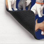 Puppy Hond Navy Blauw Patroon Ontwerp Muismat (Hoek)