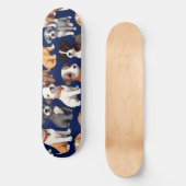 Puppy Hond Navy Blauw Patroon Ontwerp Persoonlijk Skateboard (Voorkant)