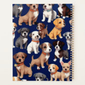 Puppy Hond Navy Blauw Patroon Ontwerp Planner (Achterkant)