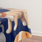 Puppy Hond Navy Blauw Patroon Ontwerp Tafelkleed (Voorbeeld)
