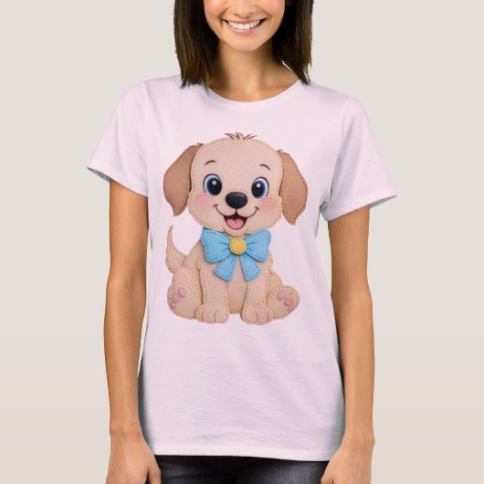 Puppy Hond Patchwork T-shirt (Voorkant)