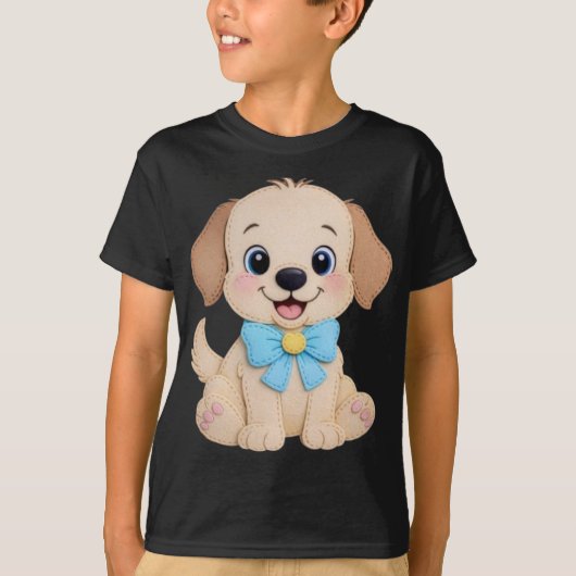 Puppy Hond Patchwork T-shirt (Voorkant)