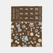 Puppy hond Paw Print Milestone Keepsake Deken (Voorkant)