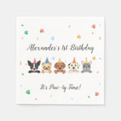 Puppy hond Paw-ty Verjaardagsfeestje servetten (Voorkant)