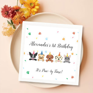 Puppy hond Paw-ty Verjaardagsfeestje servetten